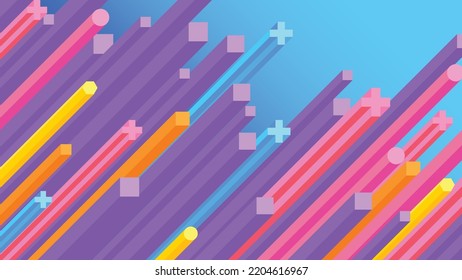 Abstract background colorful basic geometry shape with 3d effect. Elegant and modern style vivid background 
