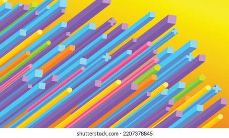 Abstract background colorful basic geometry shape with 3d effect. Elegant and modern style vivid background 