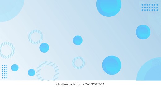 Abstract background, colorful. Blue gradations, circle effect style. Modern background, memphis.
