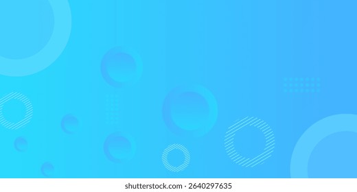 Abstract background, colorful. Blue gradations, circle effect style. Modern background, memphis.