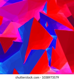 Abstract background with colorful blue and red triangular shapes