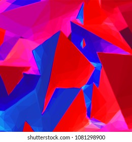 Abstract background with colorful blue and red triangular shapes