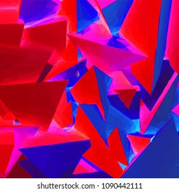 Abstract background with colorful blue and red triangular shapes