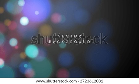 Abstract background with colorful bokeh or multicolored light bubbles and soft blurred circles on a dark grey gradient surface
