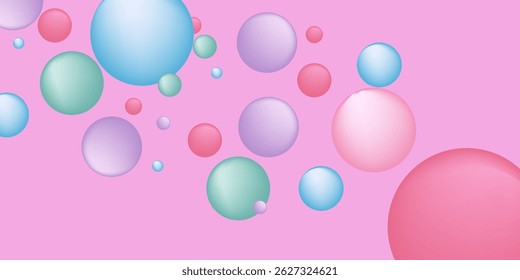 Fondo Abstractas con bolas de rebote de colores, Ilustración vectorial y diseño.