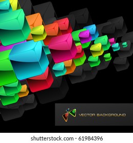 Abstract background with colorful boxes