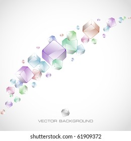 Abstract background with colorful boxes. Cover design template. 3D illustration for brochure, poster, presentation, flyer or banner.