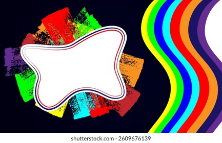 abstract background with colorful brush and fluid texture for poster banner sale event Celebration Social Media Post Template. Able to use for mobile apps, banners design, web or internet ads