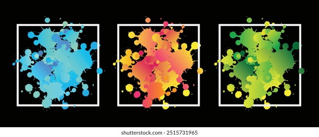 Abstract background from colorful brush shapes. This is an editable vector file