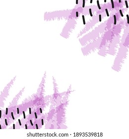 Abstract background with colorful brush strokes and black lines. Copy space. Vector illustration, flat design