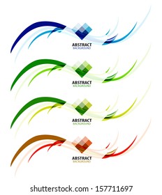 Abstract background colorful business wave line set