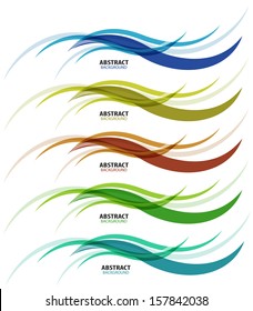 Abstract background colorful business wave line set