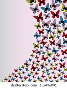 Abstract background with colorful butterfly, vector