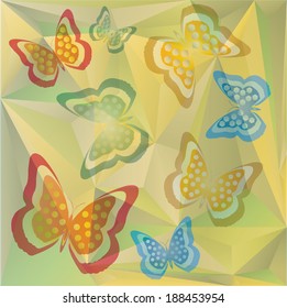 Abstract background with colorful  butterfly. Vector illustration