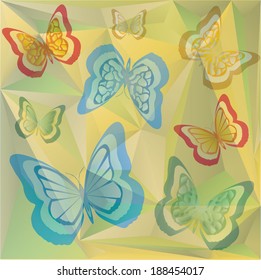 Abstract background with colorful  butterfly. Vector illustration