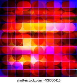 Abstract background of colorful cells and shapes, vector illustration.