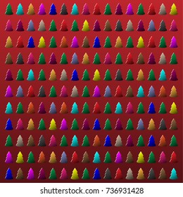Abstract background colorful christmas tree icon.