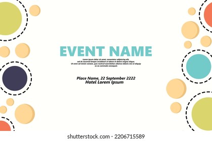 Abstract background with colorful circle decoration and planets. Suitable for event, concert, art performance, kids, astrophysics conference, space, science convention, meeting, and exhibition.