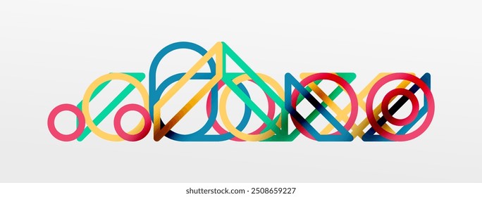 Fondo Abstractas - Colorido Circle Lines Tecnología o Plantilla digital de negocios
