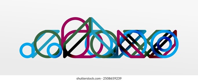Fondo Abstractas - Colorido Circle Lines Tecnología o Plantilla digital de negocios