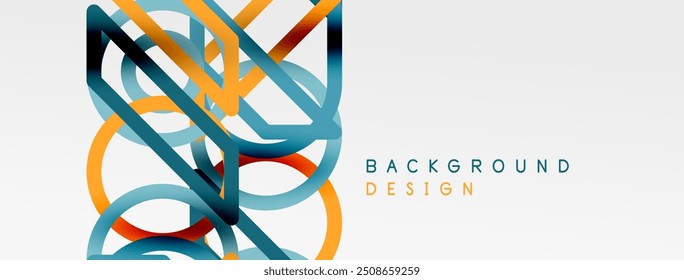 Abstract background - colorful circle lines technology or business digital template