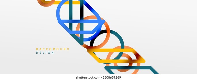 Abstract background - colorful circle lines technology or business digital template