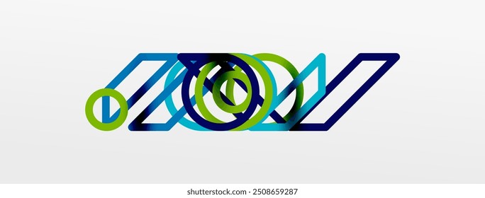 Abstract background - colorful circle lines technology or business digital template