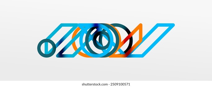 Abstract background - colorful circle lines technology or business digital template