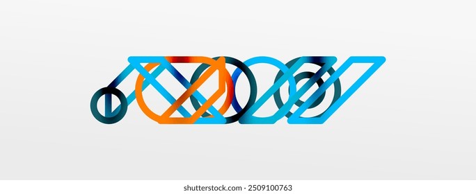 Abstract background - colorful circle lines technology or business digital template