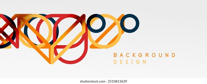 Abstract background - colorful circle lines technology or business digital template