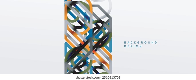 Abstract background - colorful circle lines technology or business digital template