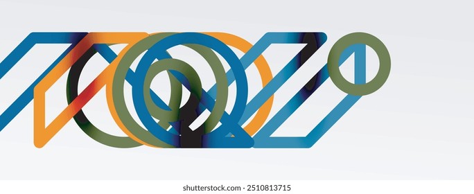 Abstract background - colorful circle lines technology or business digital template
