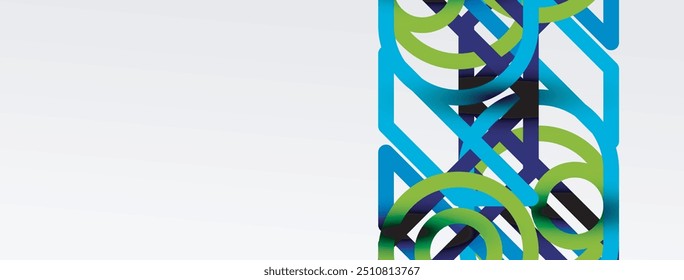 Fondo Abstractas - Colorido Circle Lines Tecnología o Plantilla digital de negocios