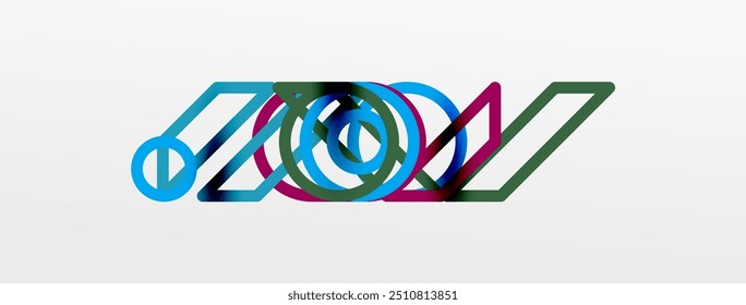 Fundo abstrato - tecnologia colorida de linhas de círculo ou modelo digital de negócios