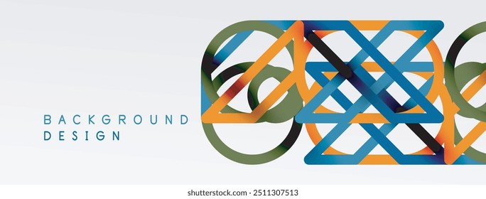 Abstract background - colorful circle lines technology or business digital template