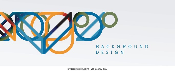 Abstract background - colorful circle lines technology or business digital template