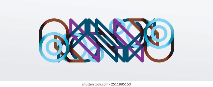 Fundo abstrato - tecnologia colorida de linhas de círculo ou modelo digital de negócios