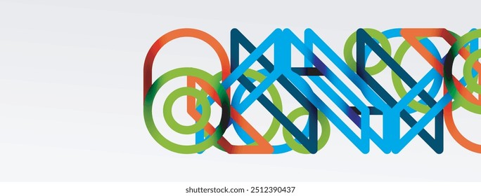 Fundo abstrato - tecnologia colorida de linhas de círculo ou modelo digital de negócios