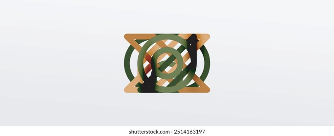 Abstract background - colorful circle lines technology or business digital template