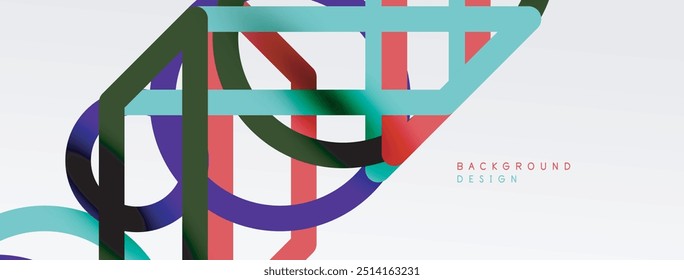 Abstract background - colorful circle lines technology or business digital template