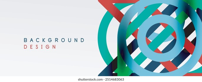 Abstract background - colorful circle lines technology or business digital template