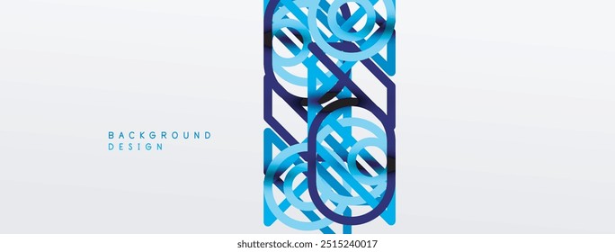 Abstract background - colorful circle lines technology or business digital template