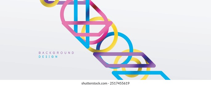 Abstract background - colorful circle lines technology or business digital template