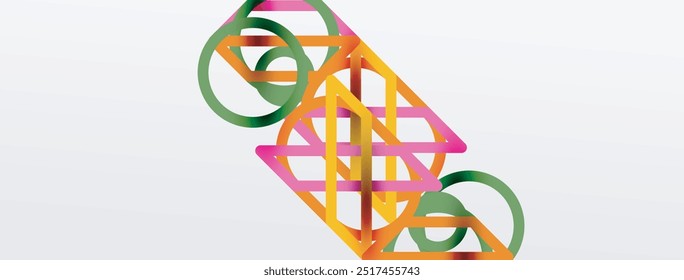 Abstract background - colorful circle lines technology or business digital template