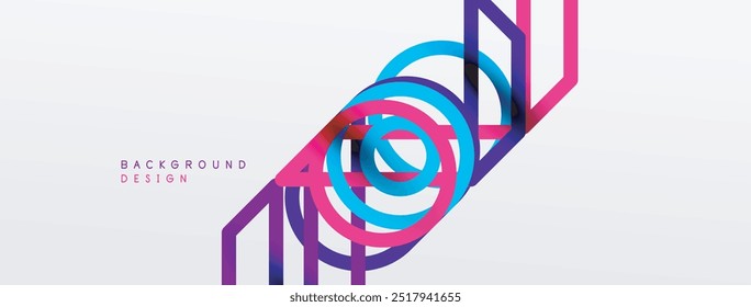 Fundo abstrato - tecnologia colorida de linhas de círculo ou modelo digital de negócios