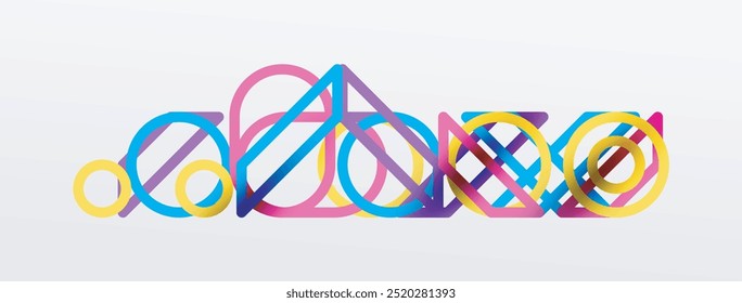 Fondo Abstractas - Colorido Circle Lines Tecnología o Plantilla digital de negocios