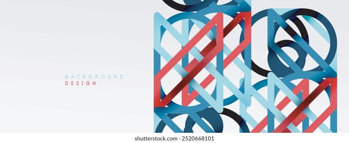 Abstract background - colorful circle lines technology or business digital template