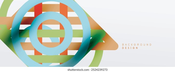 Abstract background - colorful circle lines technology or business digital template