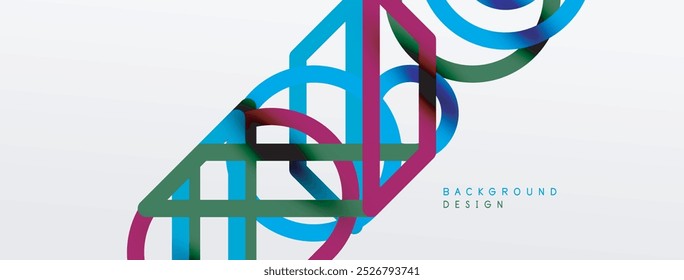 Abstract background - colorful circle lines technology or business digital template