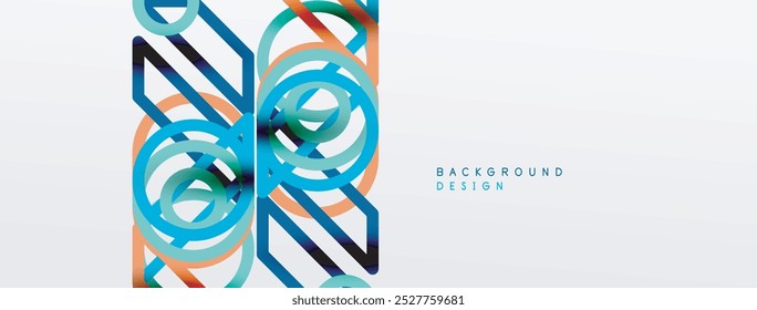 Abstract background - colorful circle lines technology or business digital template